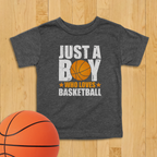 Boy Who Loves Basketball Toddler Shirt