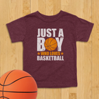 Boy Who Loves Basketball Toddler Shirt