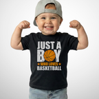 Boy Who Loves Basketball Toddler Shirt