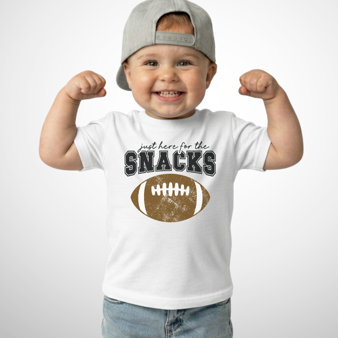 Here For The Snacks Football Toddler Shirt