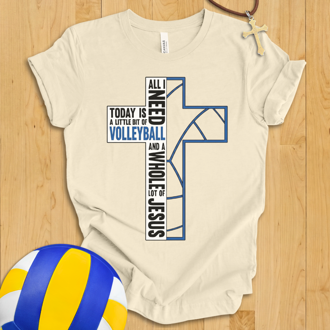 Volleyball and Jesus Cross T-Shirt