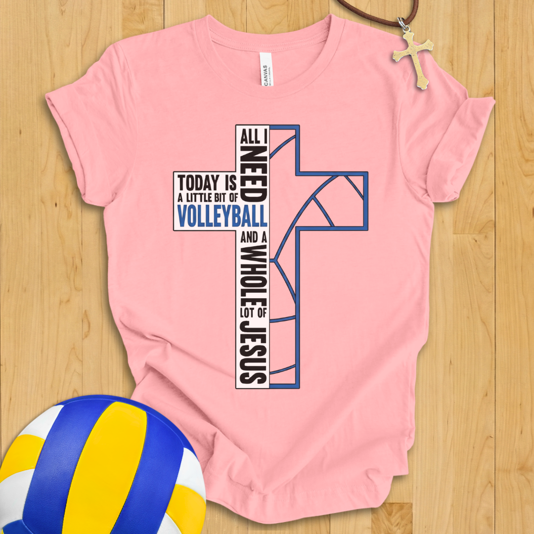 Volleyball and Jesus Cross T-Shirt