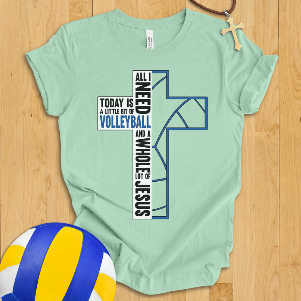 Volleyball and Jesus Cross T-Shirt