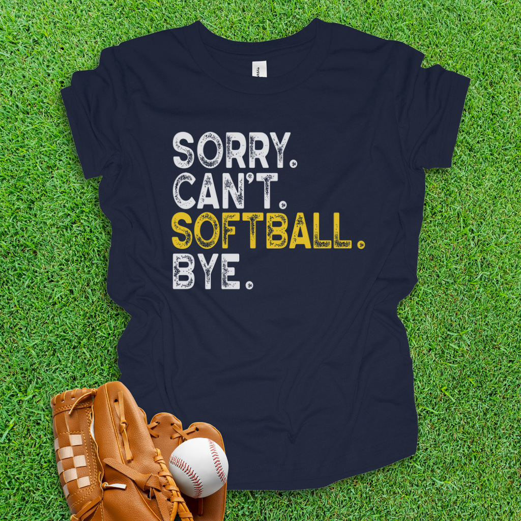 Sorry Can't Softball Bye Youth Shirt