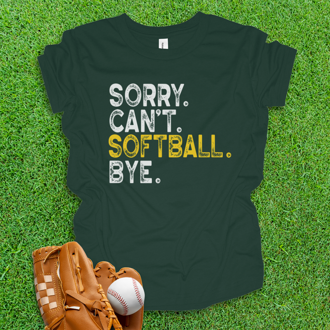 Sorry Can't Softball Bye Youth Shirt