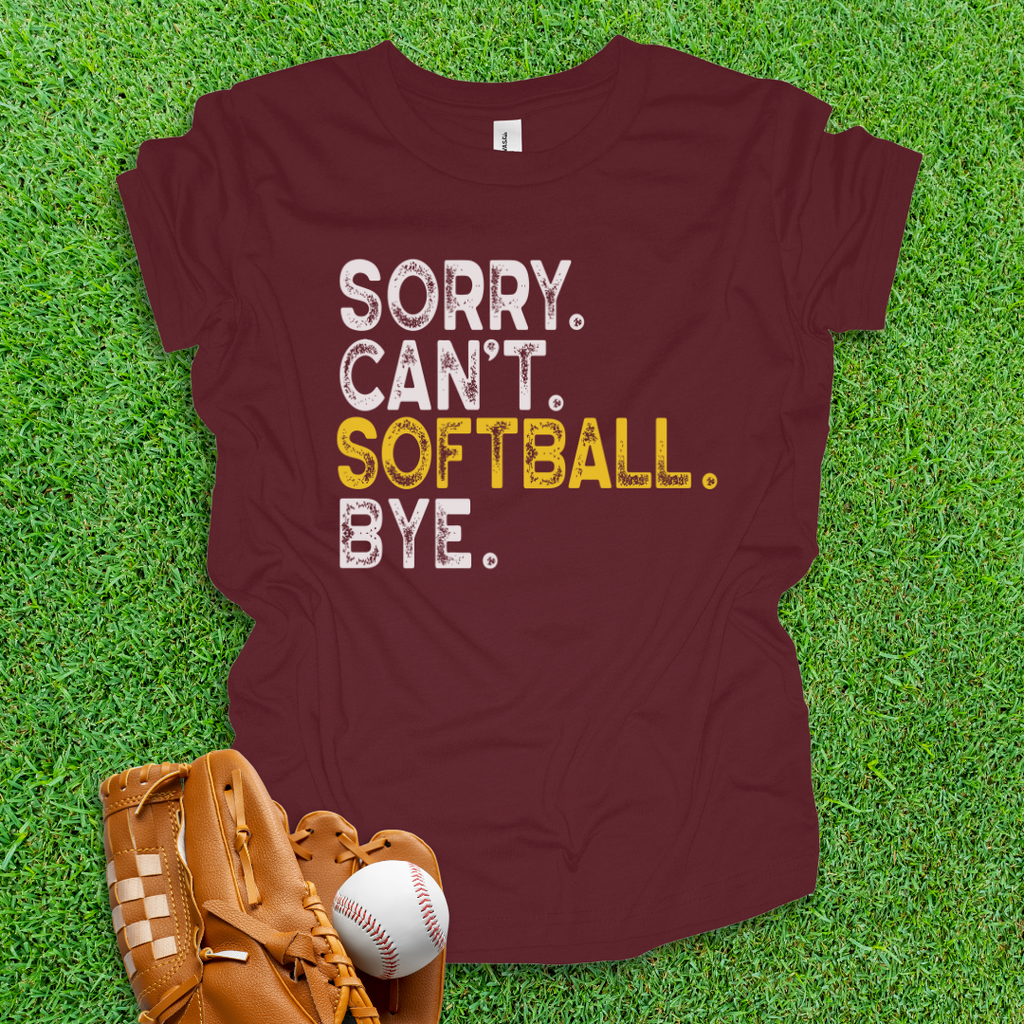 Sorry Can't Softball Bye Youth Shirt