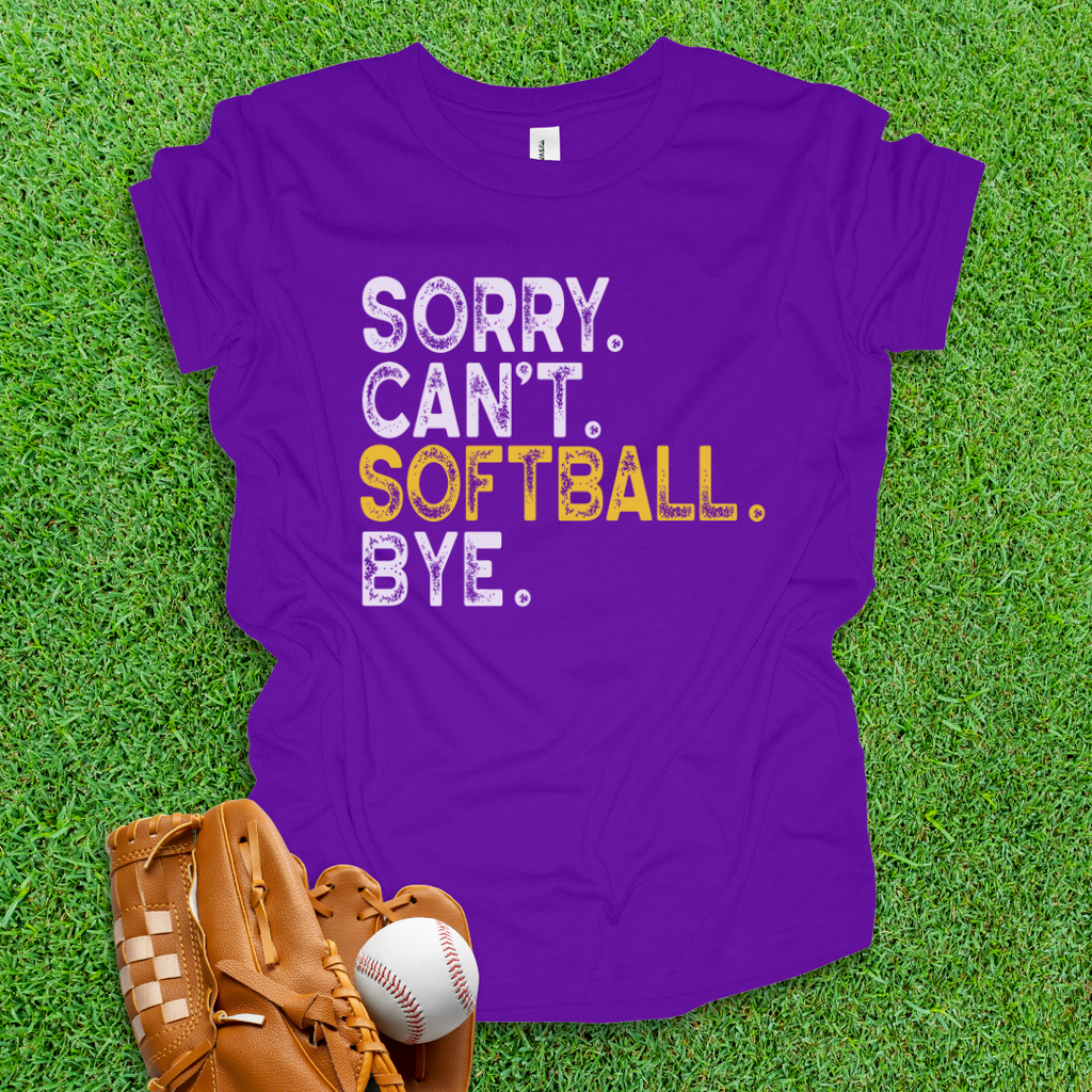 Sorry Can't Softball Bye Youth Shirt
