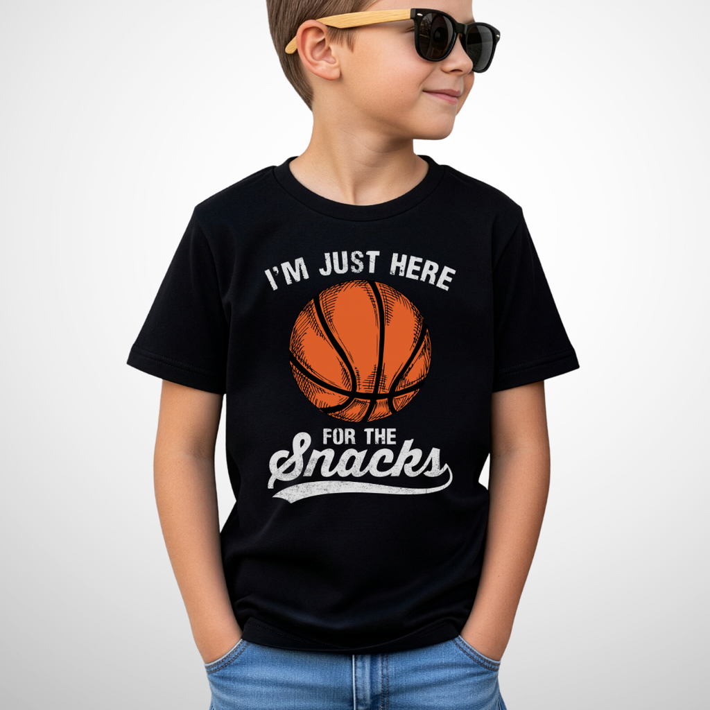 Here For The Snacks Youth Basketball Shirt