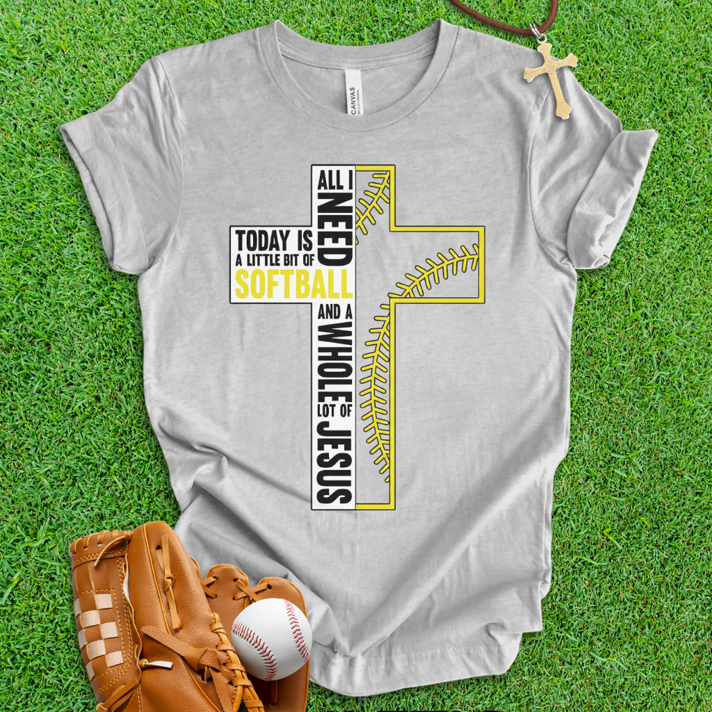 Softball and Jesus Cross T-Shirt