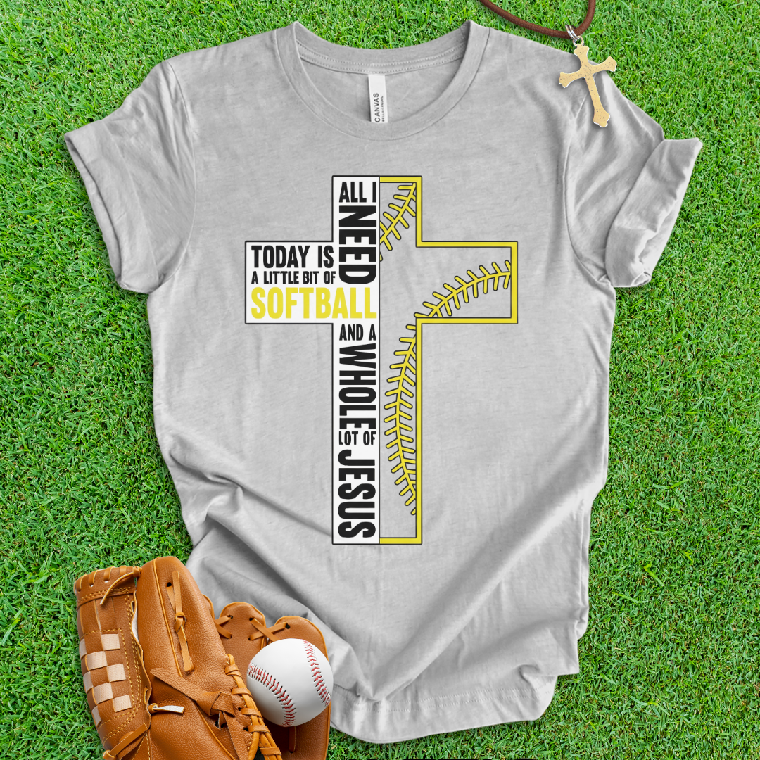 Softball and Jesus Cross T-Shirt