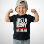 Boy Who Loves Baseball Toddler Shirt