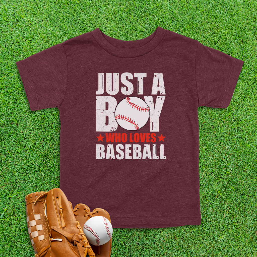 Boy Who Loves Baseball Toddler Shirt