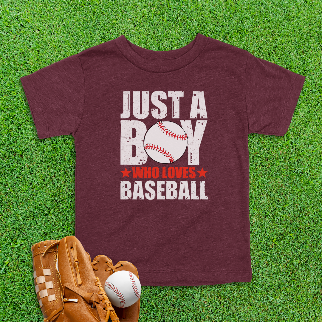 Boy Who Loves Baseball Toddler Shirt