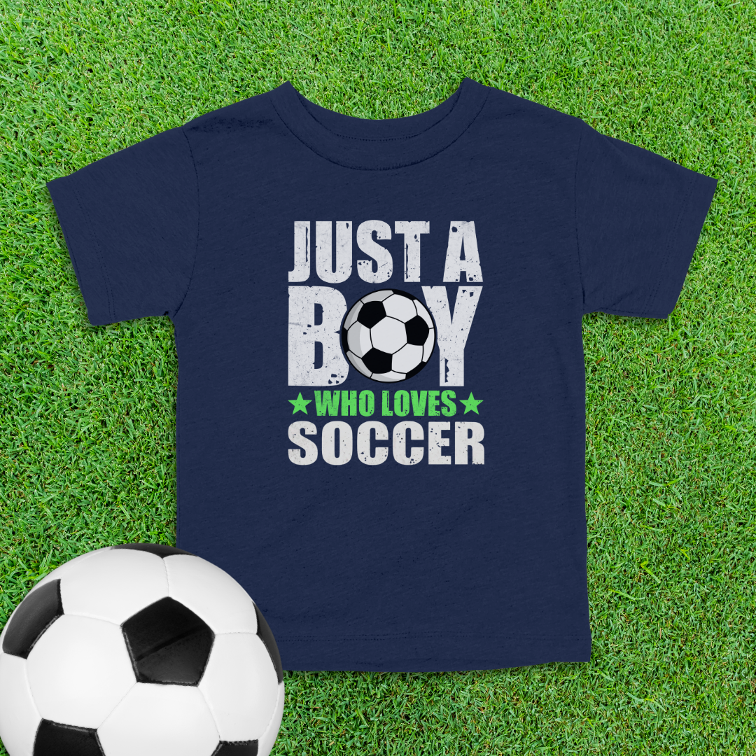 Boy Who Loves Soccer Toddler Shirt