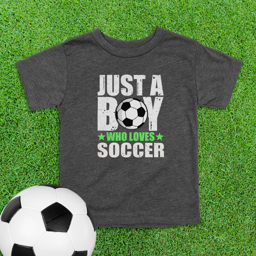 Boy Who Loves Soccer Toddler Shirt