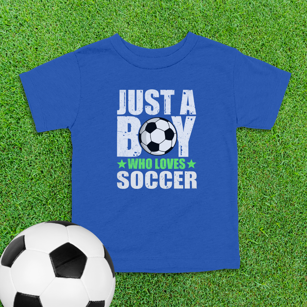 Boy Who Loves Soccer Toddler Shirt