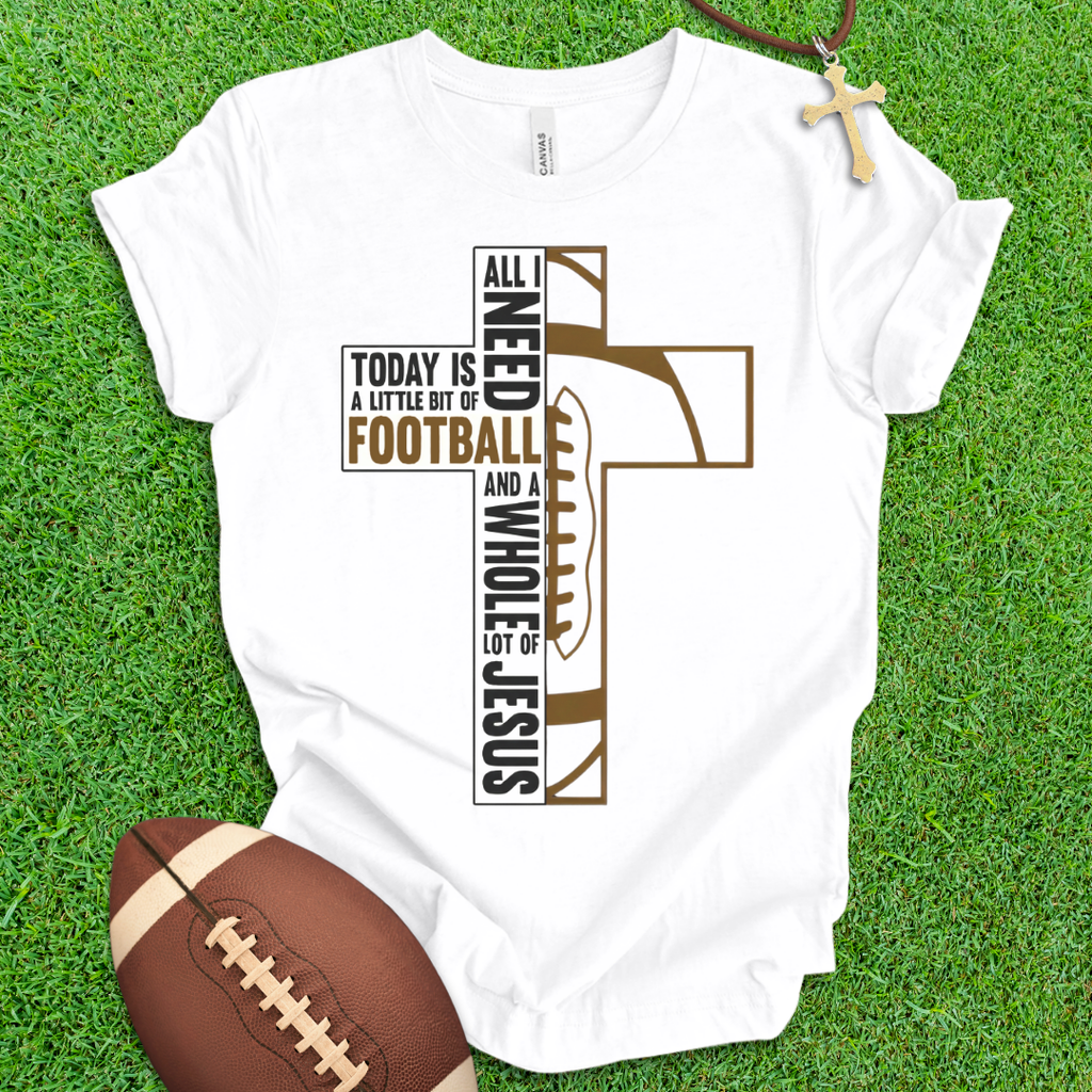 Football and Jesus Cross T-Shirt