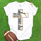 Football and Jesus Cross T-Shirt