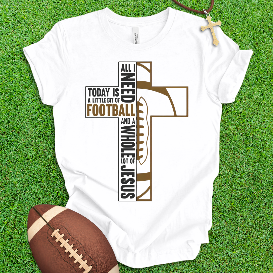 Football and Jesus Cross T-Shirt