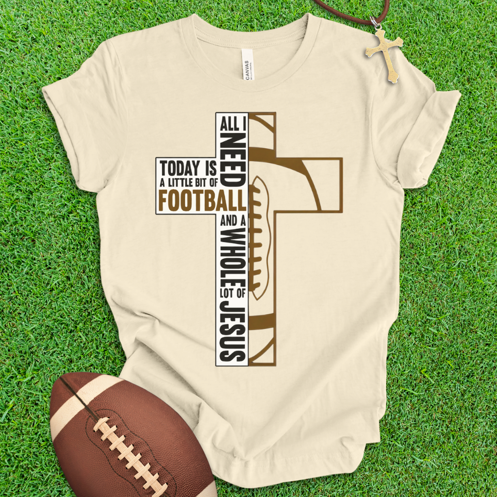 Football and Jesus Cross T-Shirt