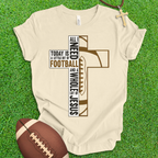 Football and Jesus Cross T-Shirt