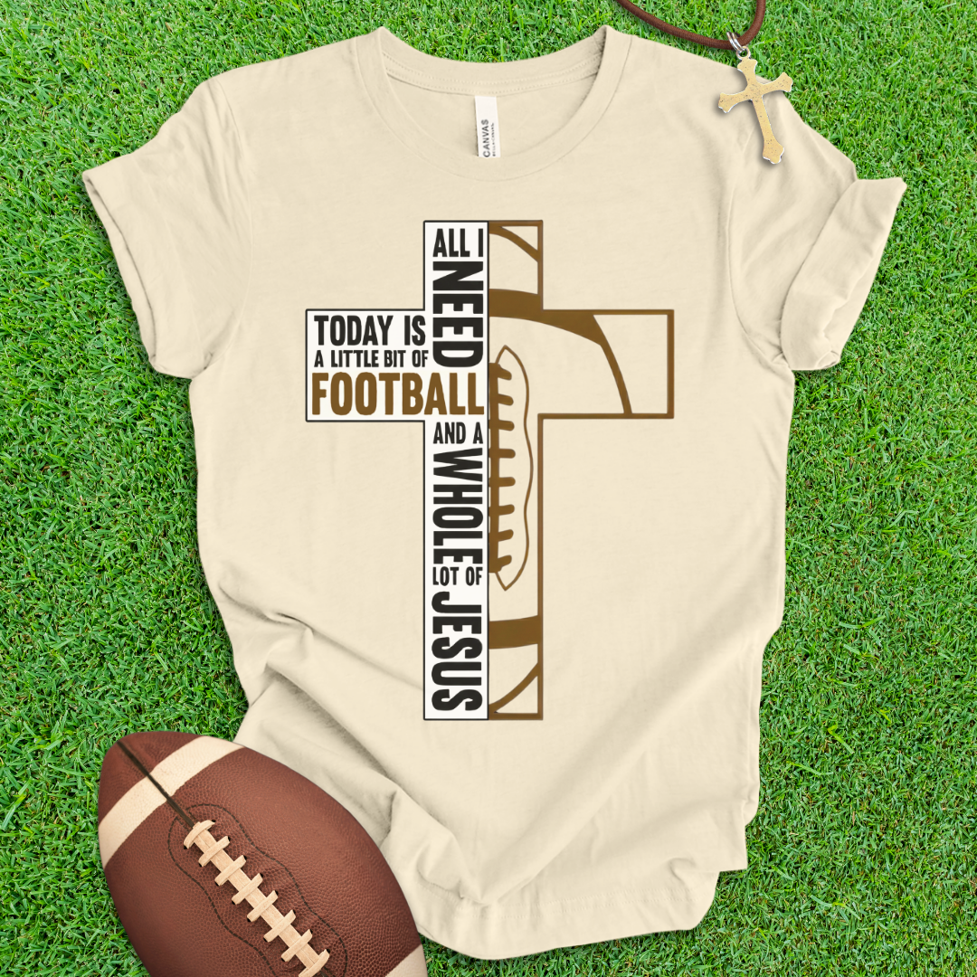 Football and Jesus Cross T-Shirt