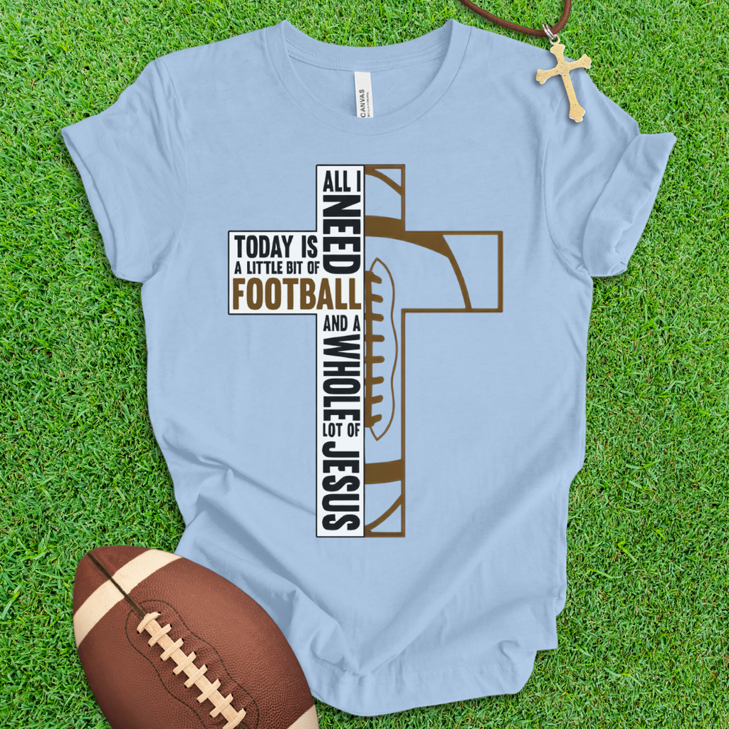 Football and Jesus Cross T-Shirt