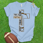 Football and Jesus Cross T-Shirt