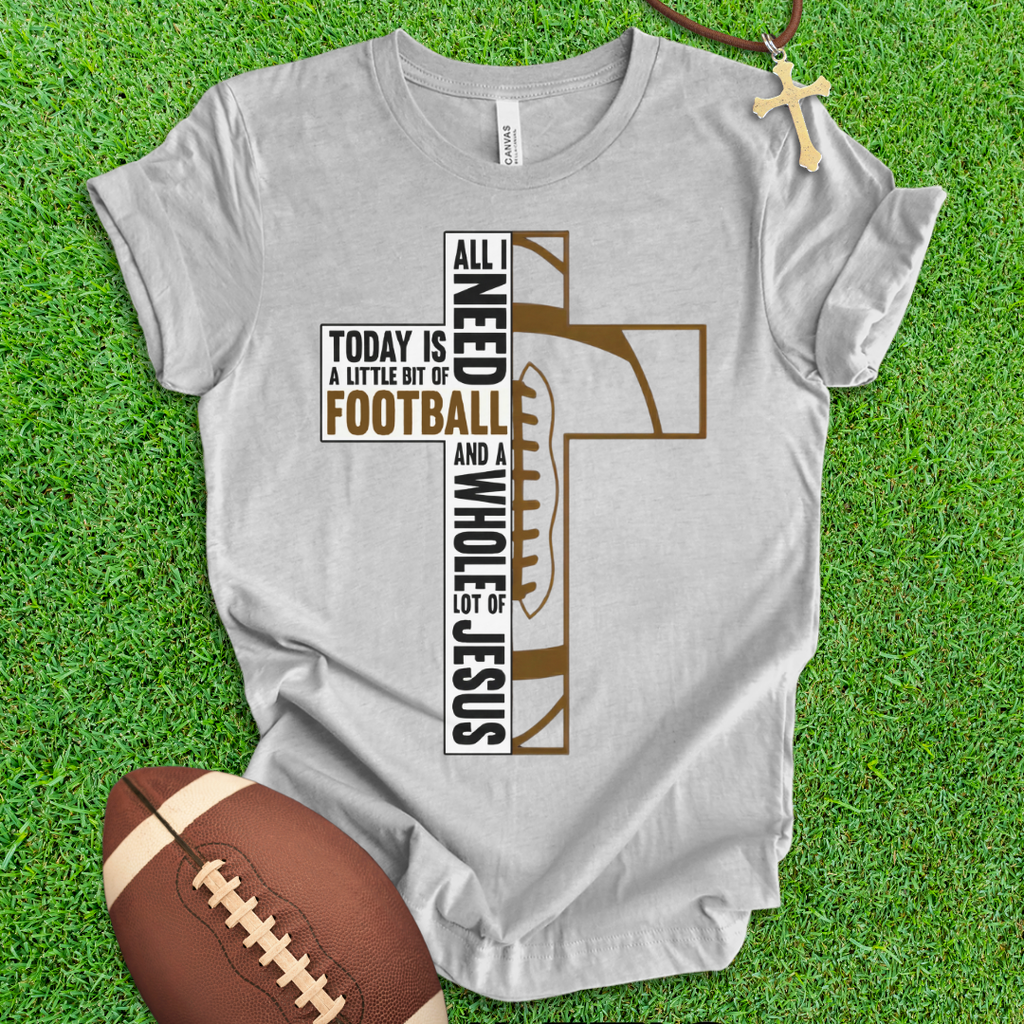 Football and Jesus Cross T-Shirt