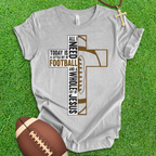 Football and Jesus Cross T-Shirt
