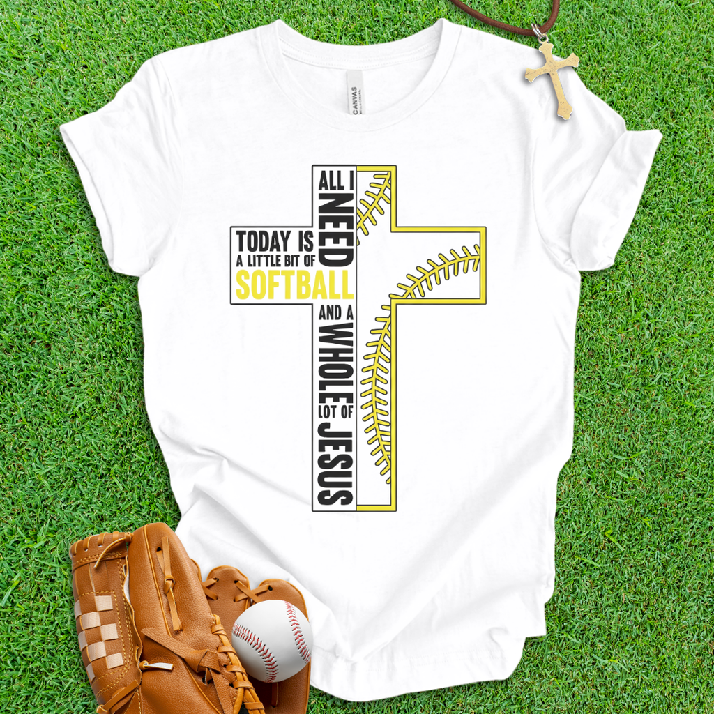 Softball and Jesus Cross T-Shirt