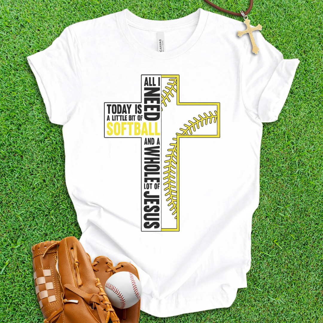 Softball and Jesus Cross T-Shirt