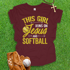 Jesus and Softball Youth T-Shirt