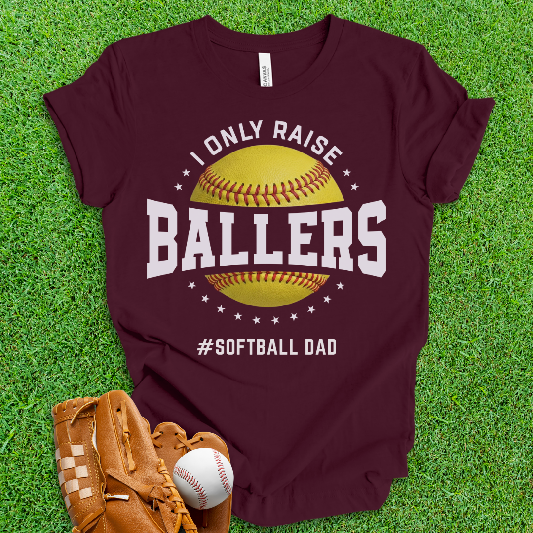 Ballers Softball Dad T-Shirt