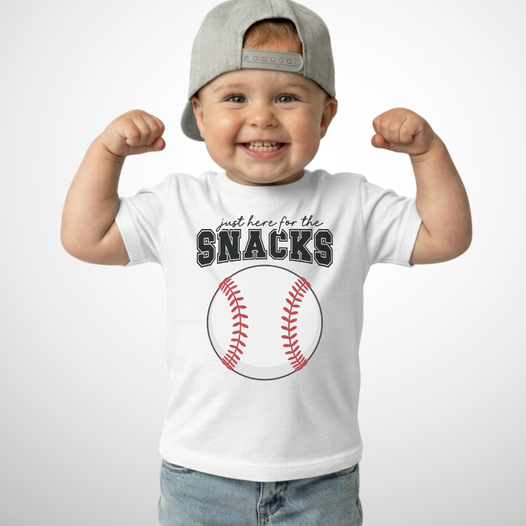Here For The Snacks Baseball Toddler Shirt