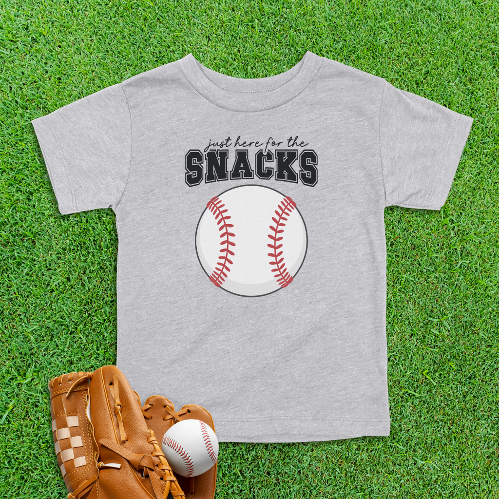Here For The Snacks Baseball Toddler Shirt