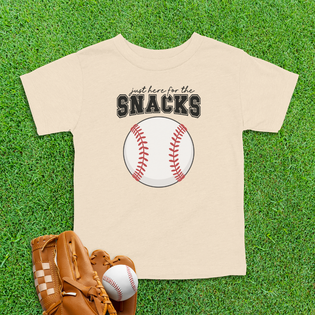 Here For The Snacks Baseball Toddler Shirt