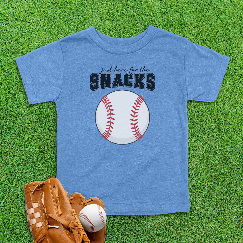 Here For The Snacks Baseball Toddler Shirt