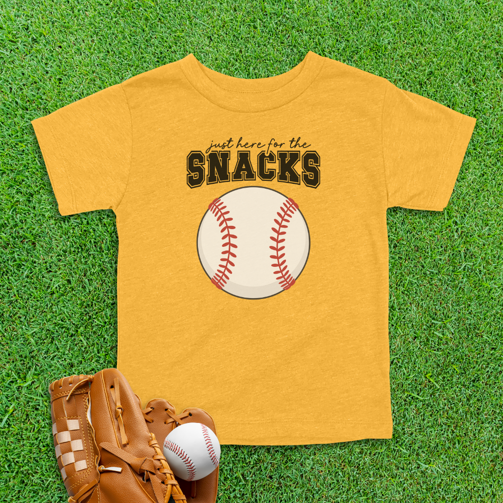 Here For The Snacks Baseball Toddler Shirt
