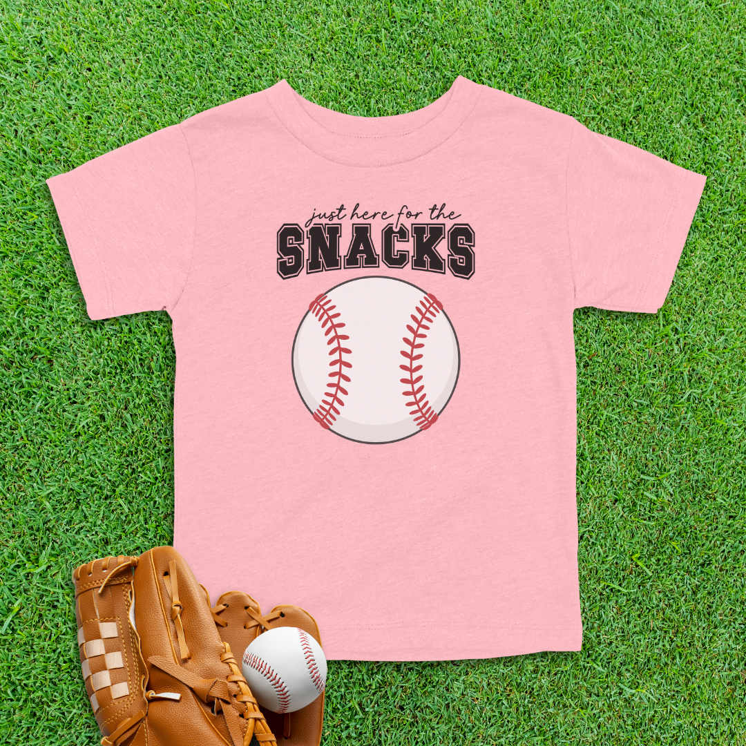 Here For The Snacks Baseball Toddler Shirt