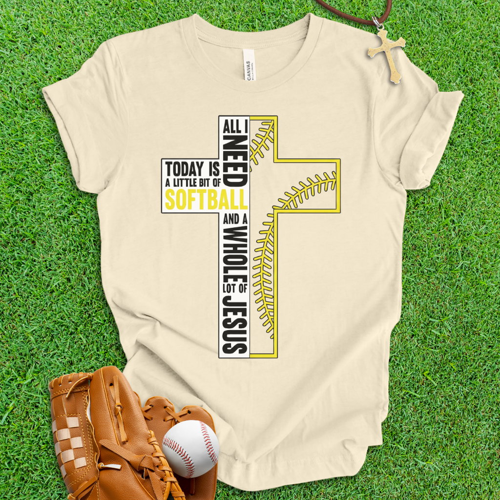 Softball and Jesus Cross T-Shirt