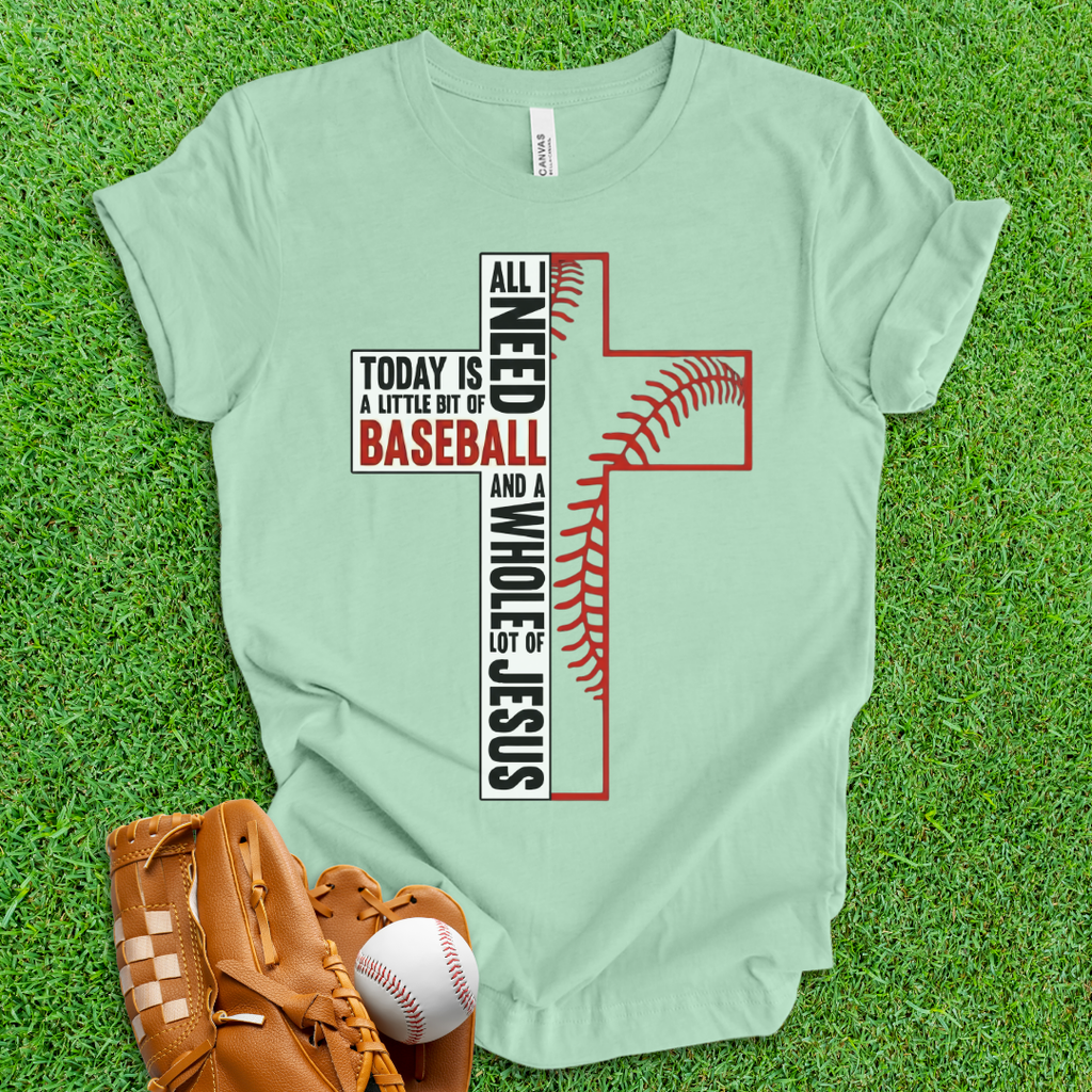 Baseball and Jesus Cross T-Shirt