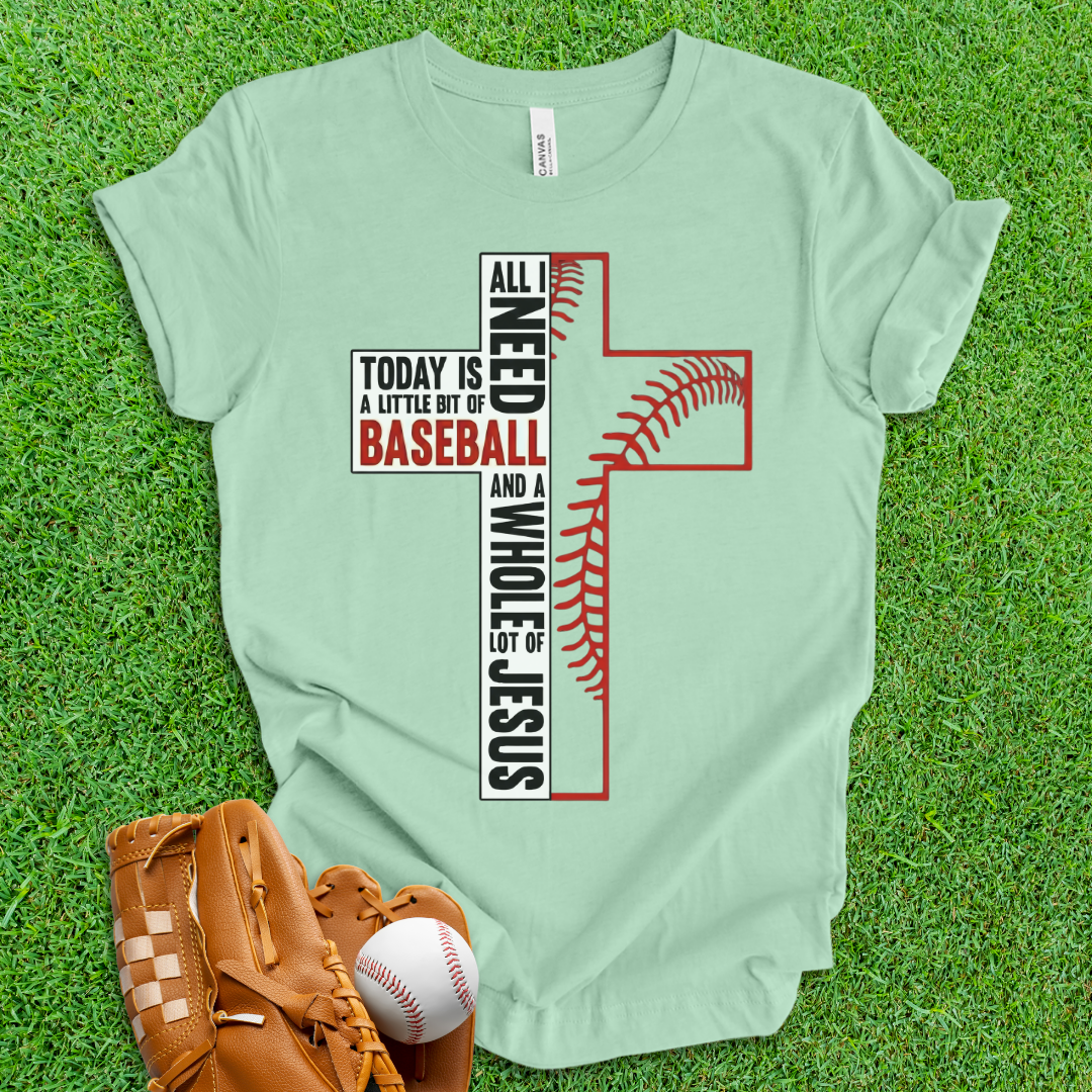 Baseball and Jesus Cross T-Shirt