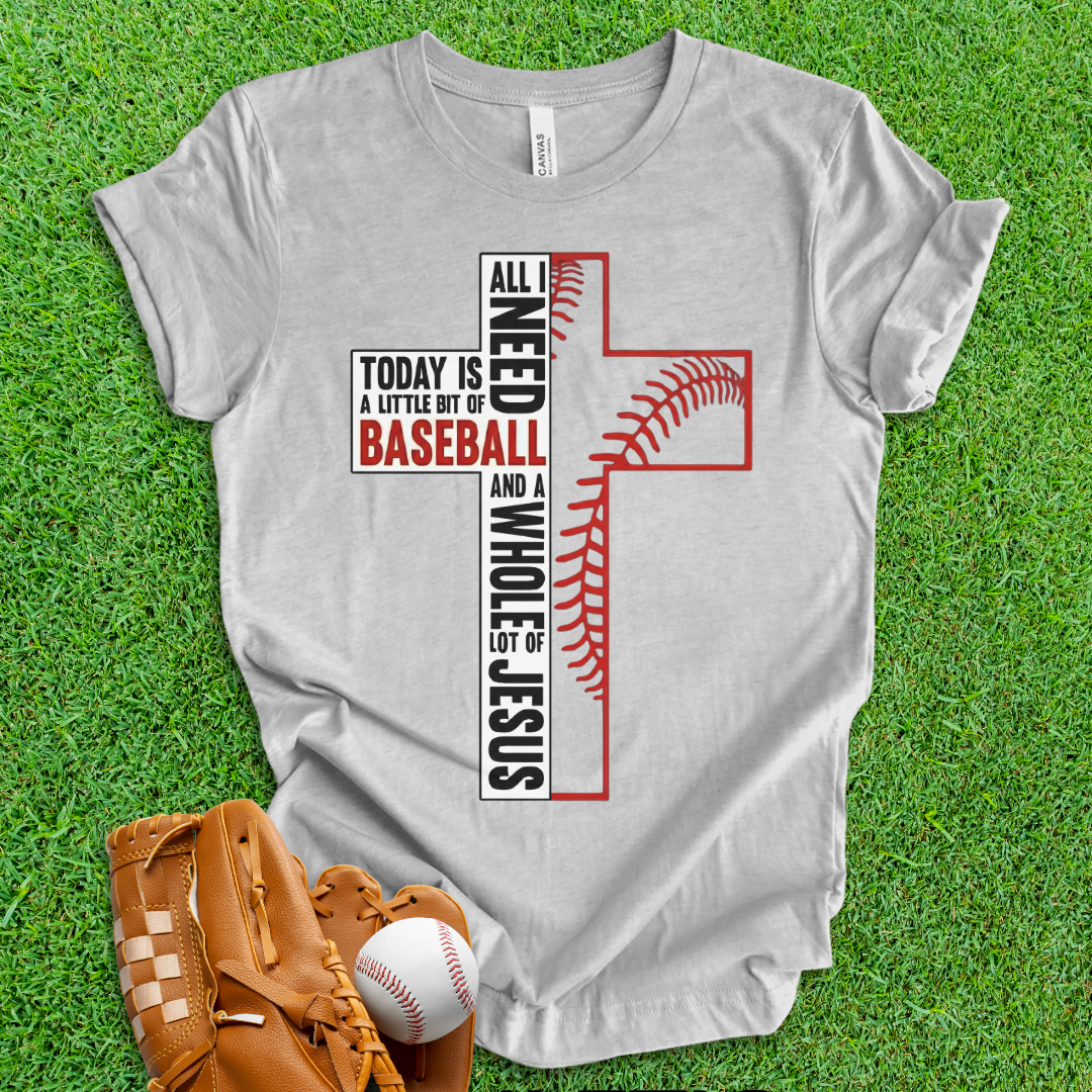 Baseball and Jesus Cross T-Shirt