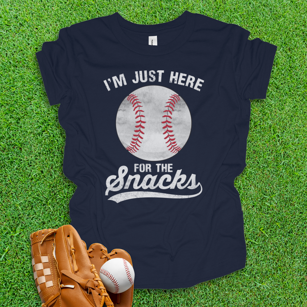 Here For The Snacks Youth Baseball Shirt