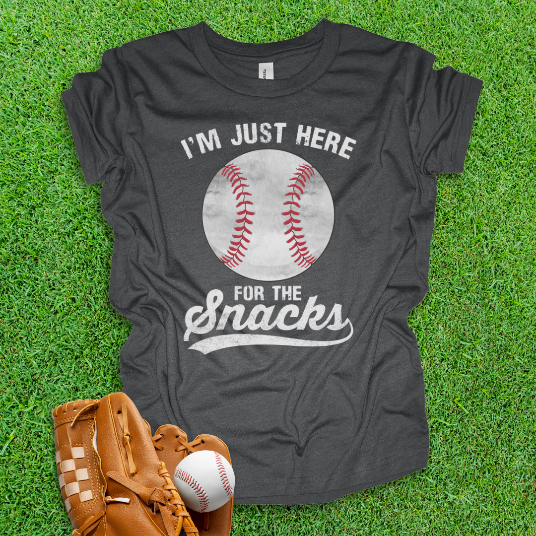 Here For The Snacks Youth Baseball Shirt