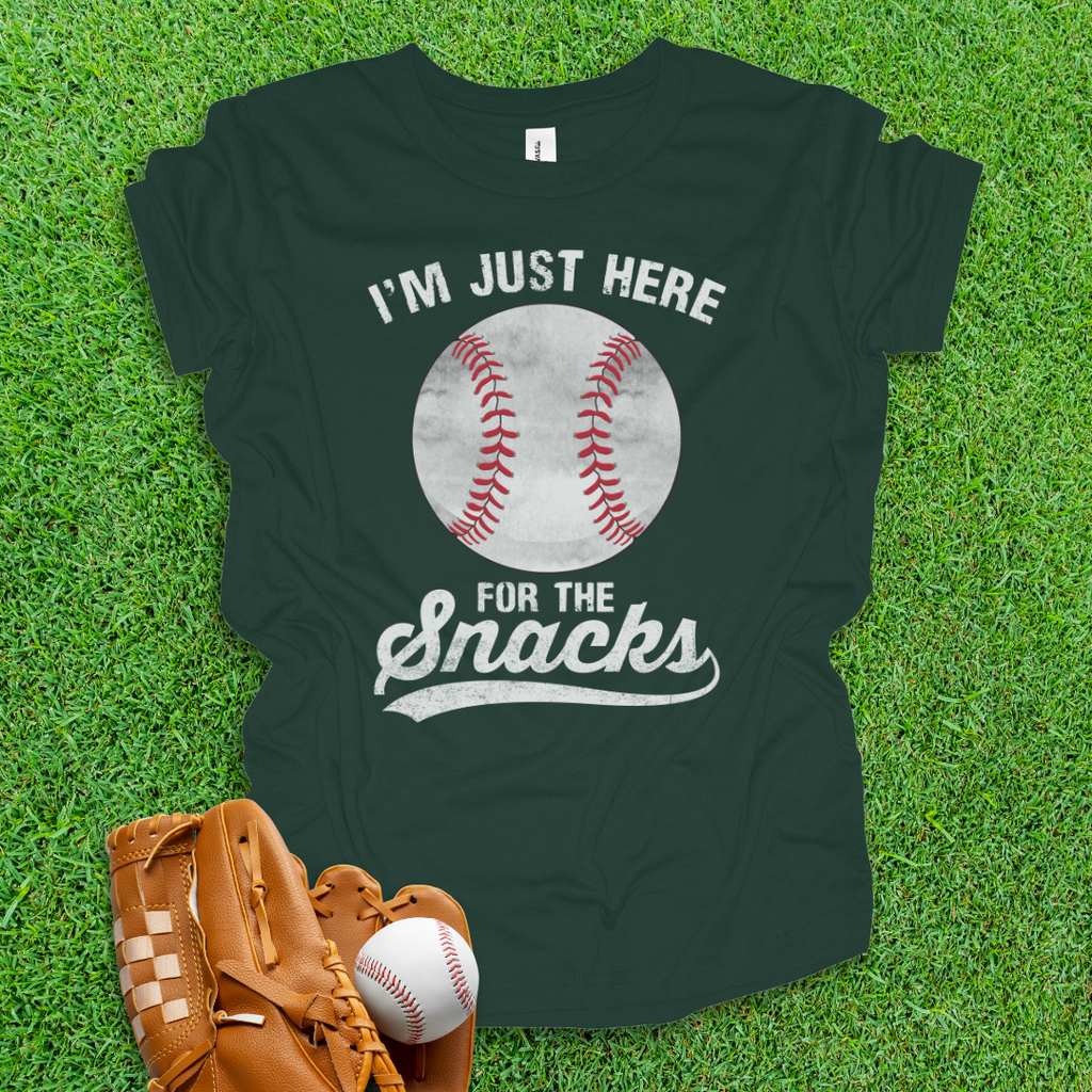 Here For The Snacks Youth Baseball Shirt
