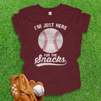 Here For The Snacks Youth Baseball Shirt