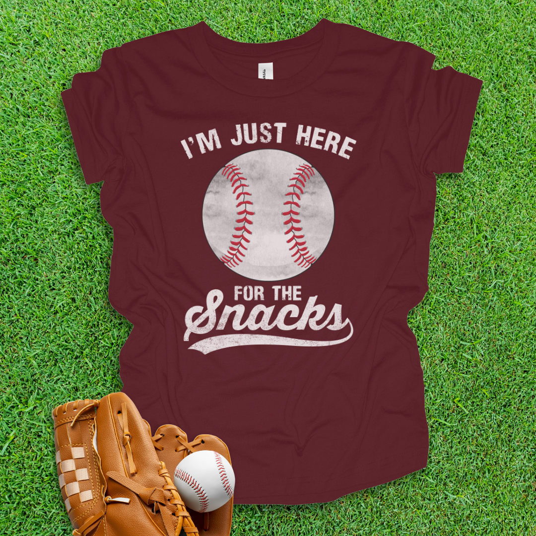 Here For The Snacks Youth Baseball Shirt
