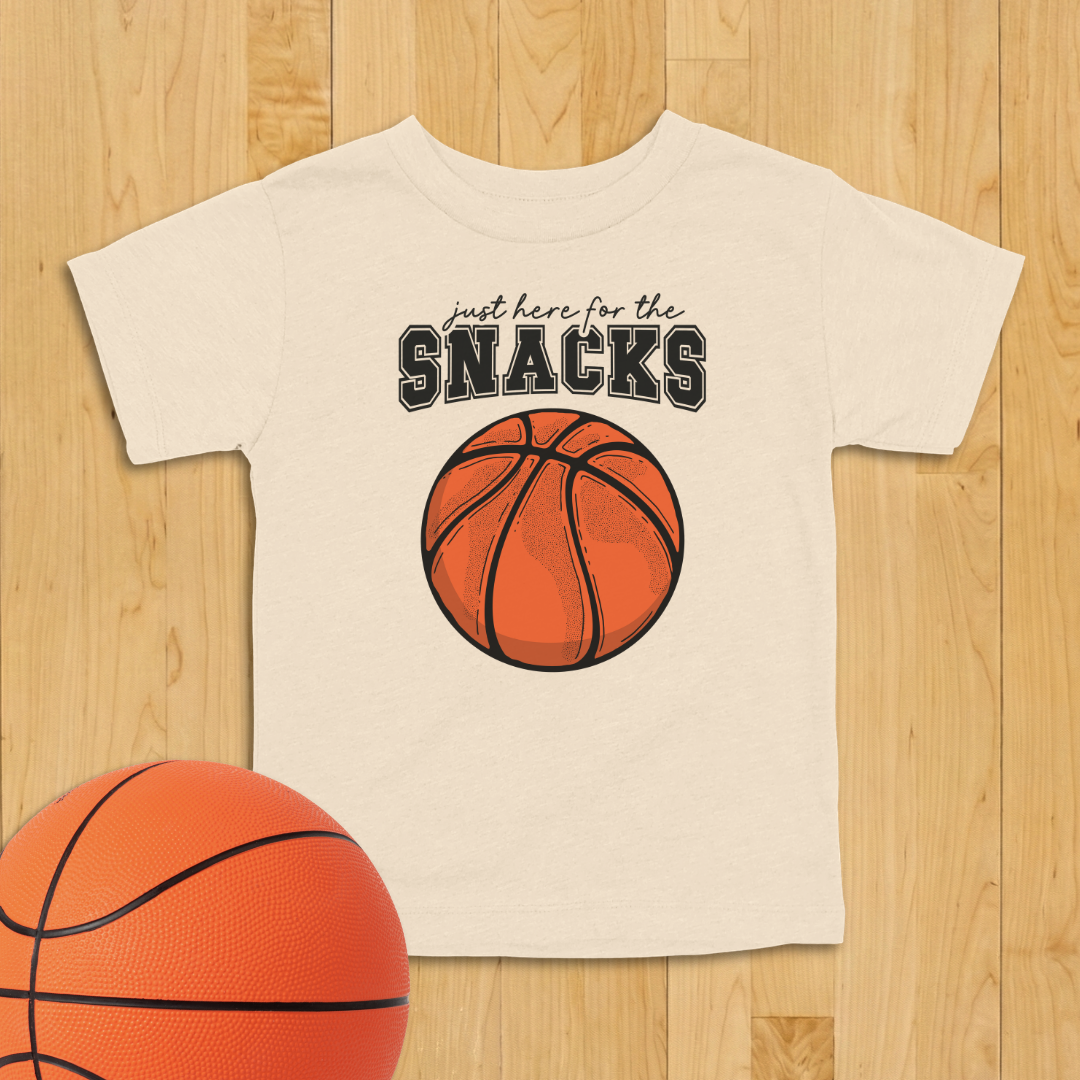 Here For The Snacks Basketball Toddler Shirt